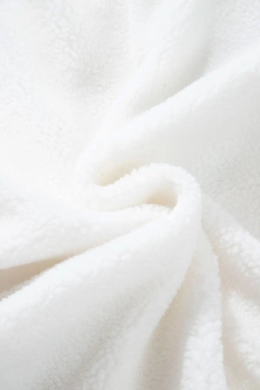 Chic white sherpa jacket with contrast trim - Love Salve